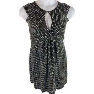 Seraphine‎ Maternity 6 Black & White Polka Dots True Wrap Dress Keyhole Nursing